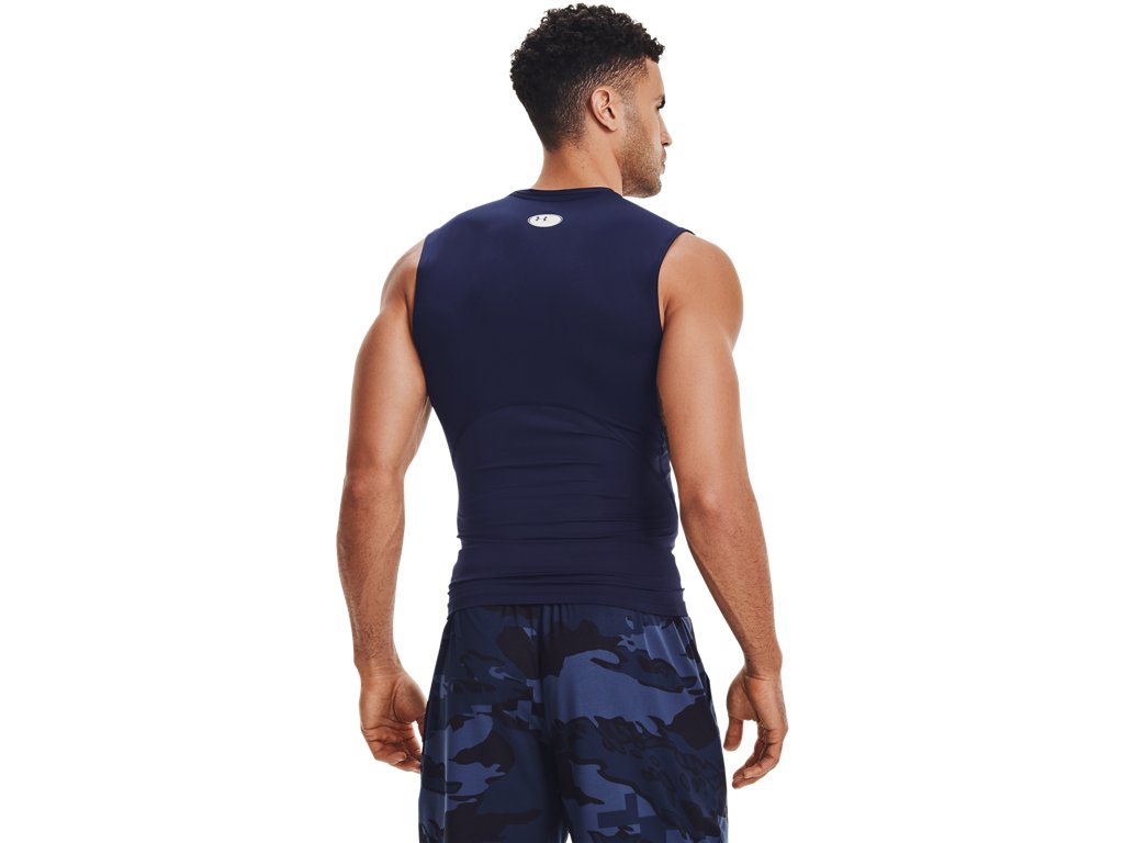 Under Armour Mens HeatGear Sleeveless Baselayer - Sweat Wicking and Superior Coverage