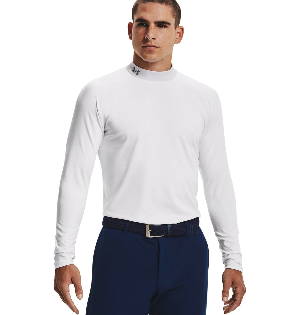 Under Armour Mens ColdGear Infrared Long Sleeve Golf Mock Long Sleeve - Thermo-Conductive Coating