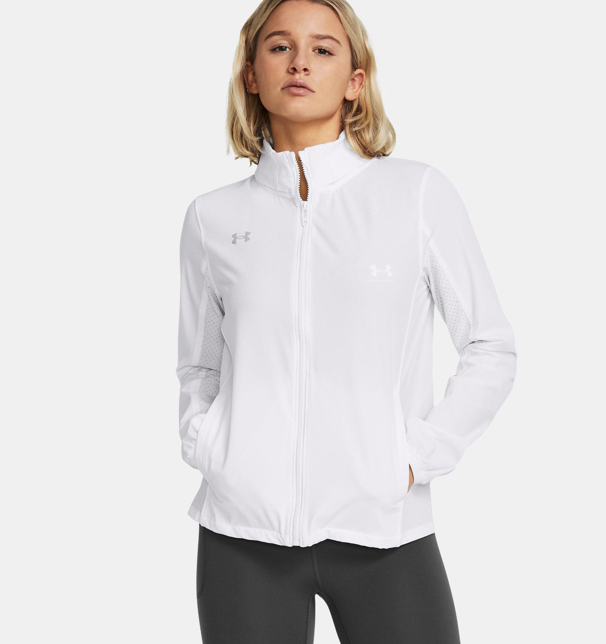 Under Armour Womens Squad 3.0 Warm-Up Full-Zip Jacket - Water Resistant