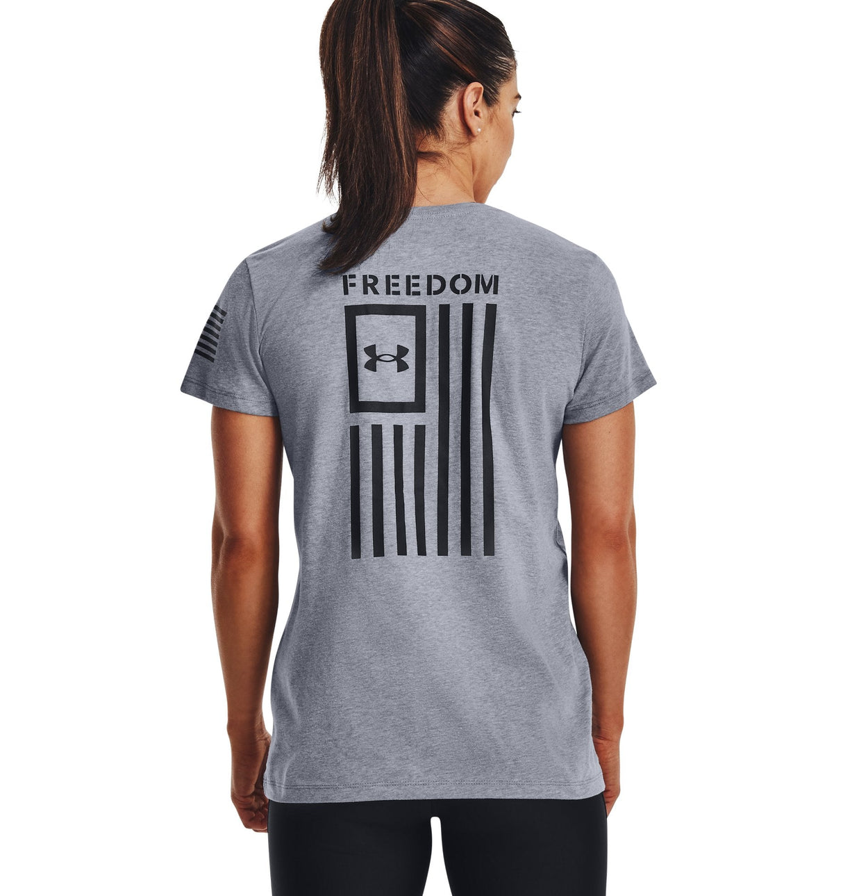 Under Armour Womens Freedom Flag Graphic T-Shirt - Quick-Drying Cotton Blend