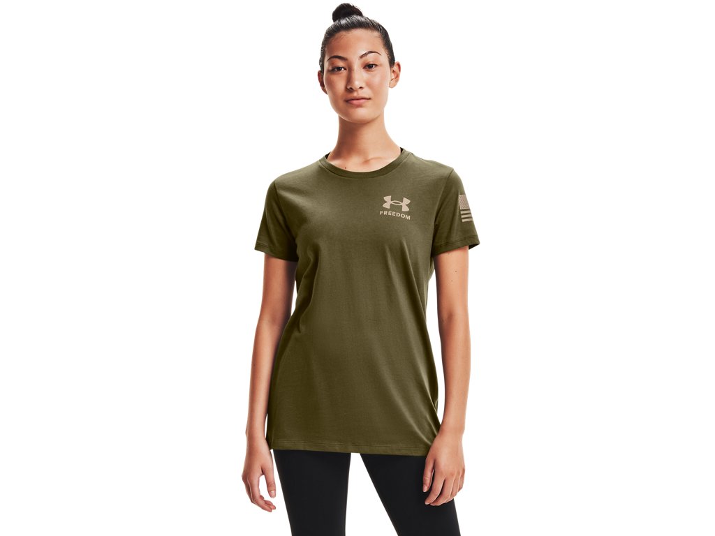 Under Armour Womens Freedom Flag Graphic T-Shirt - Quick-Drying Cotton Blend