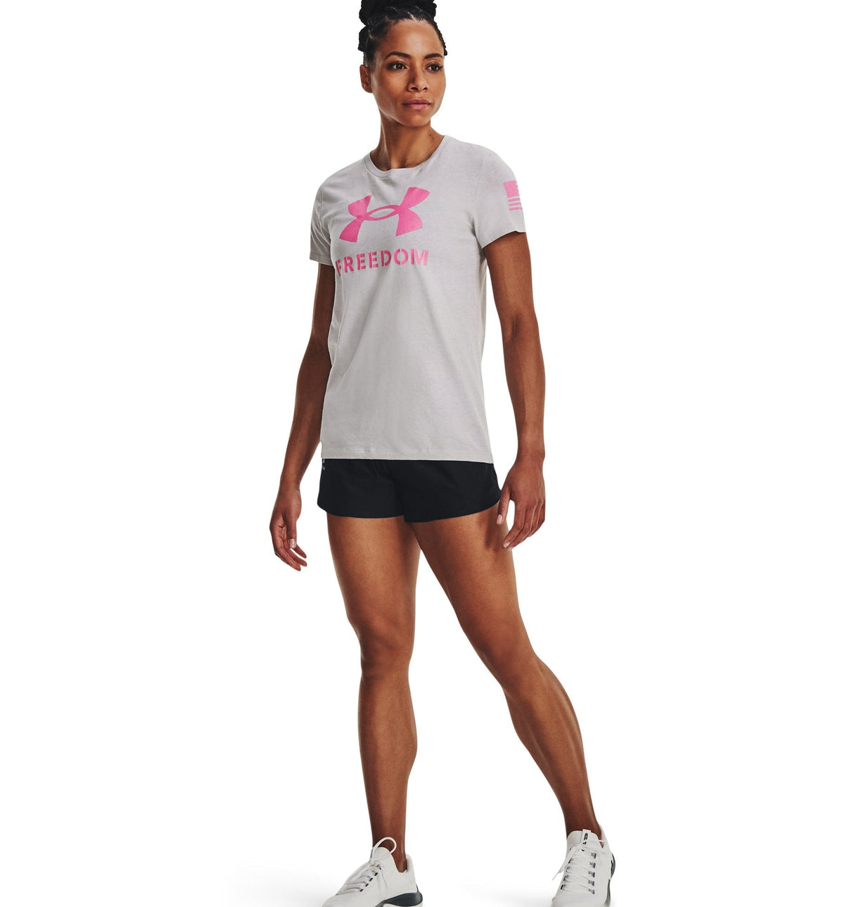 Under Armour Womens UA Freedom Logo T-Shirt - Quick-Drying Cotton Blend