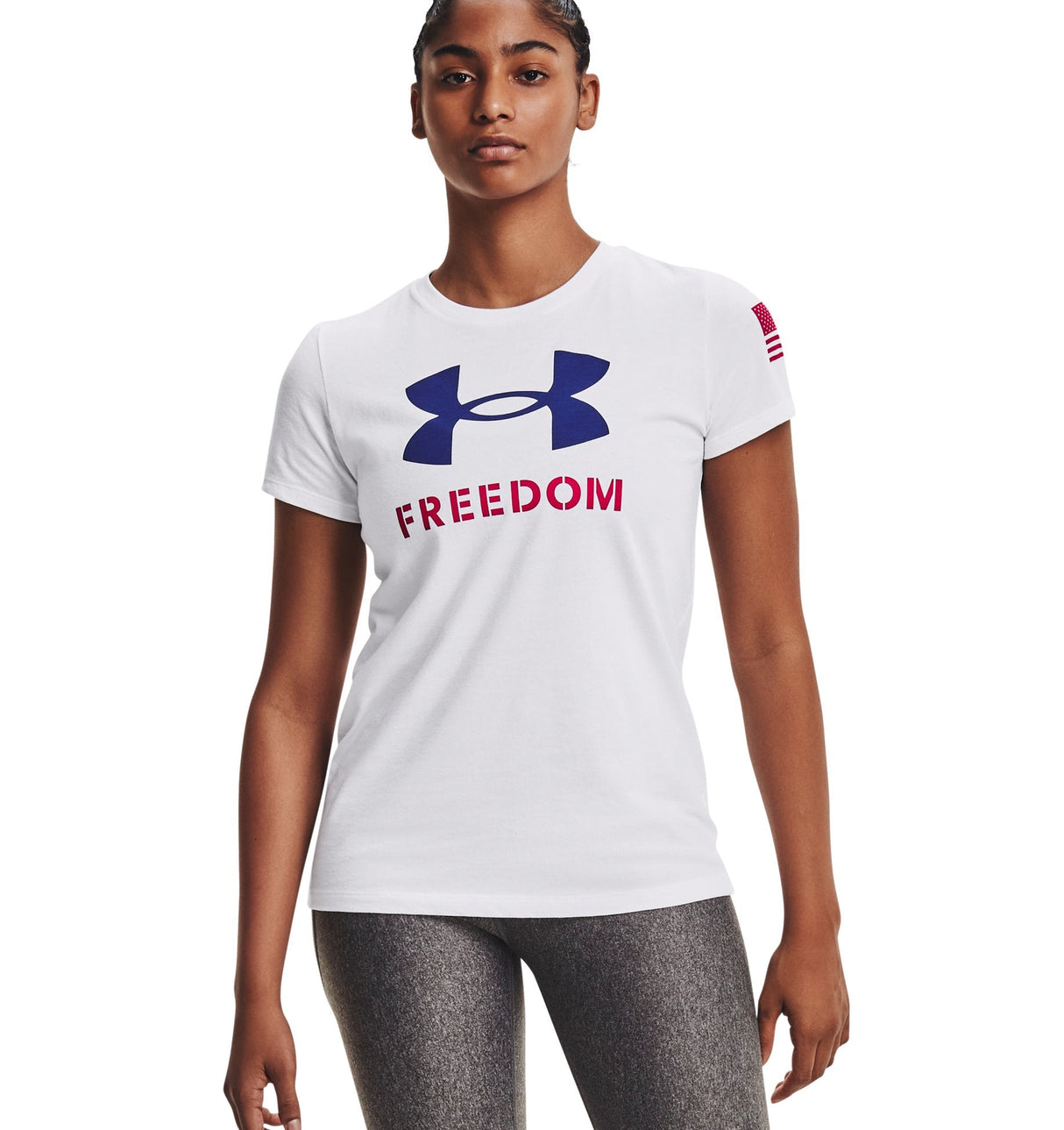 Under Armour Womens UA Freedom Logo T-Shirt - Quick-Drying Cotton Blend