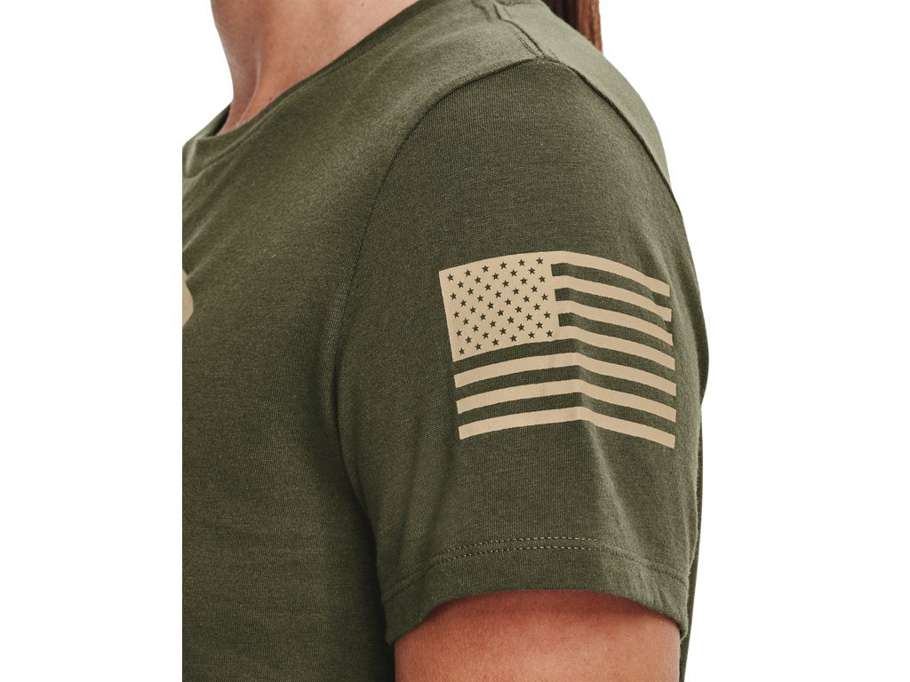Under Armour Womens UA Freedom Logo T-Shirt - Quick-Drying Cotton Blend