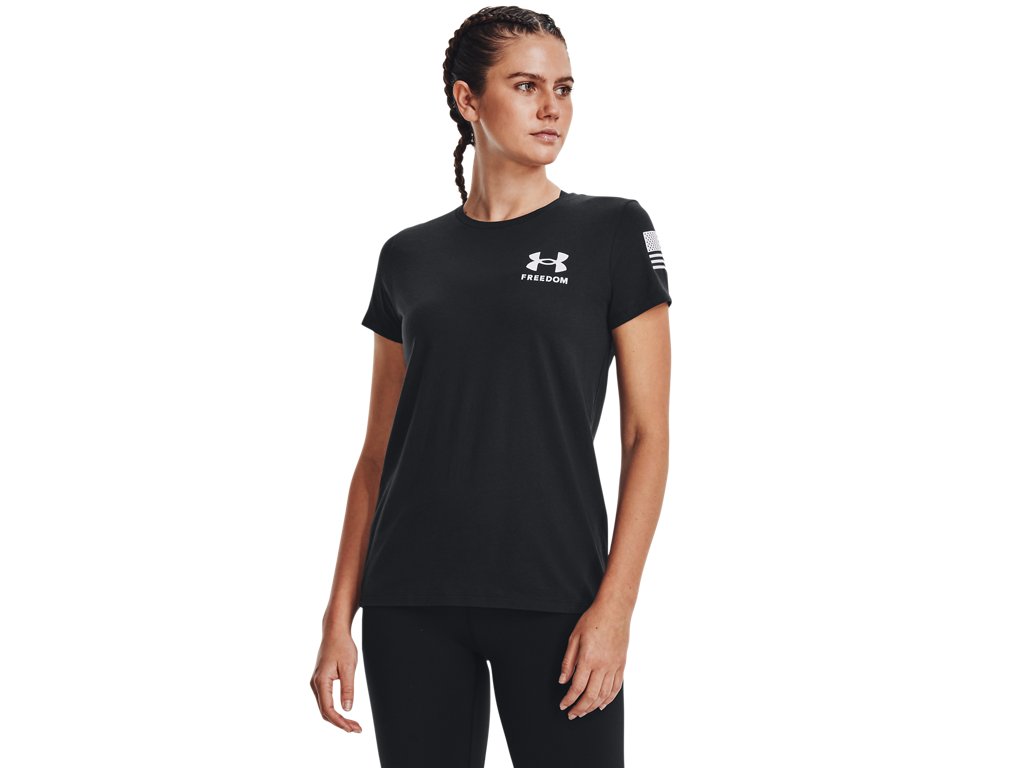 Under Armour Womens Freedom Banner T-Shirt - Quick-Drying Cotton Blend