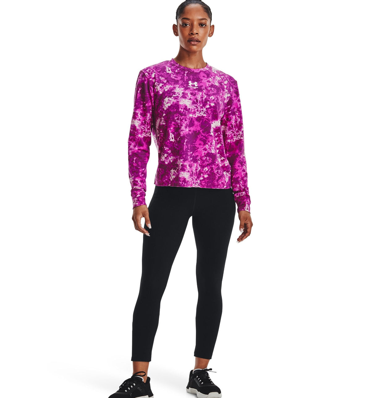 Under Armour Womens Rival Terry Printed Crew - Sweat Wicking