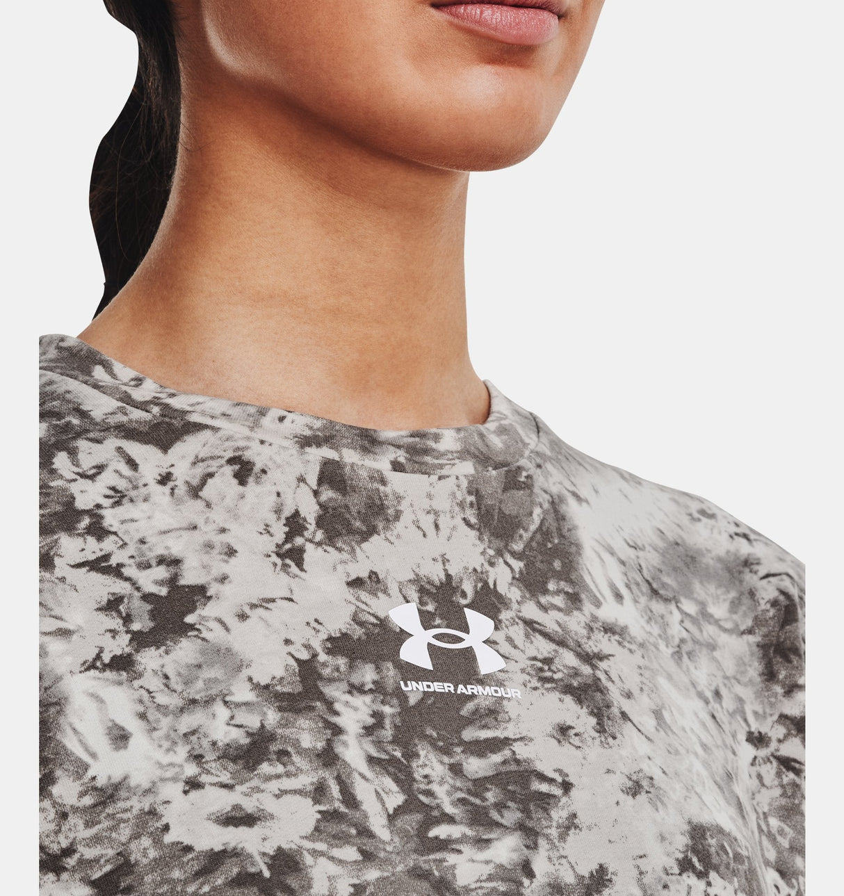 Under Armour Womens Rival Terry Printed Crew - Sweat Wicking