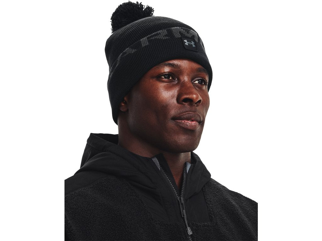 Under Armour Mens Halftime Fleece Pom Beanie Accessories - Sweat Wicking
