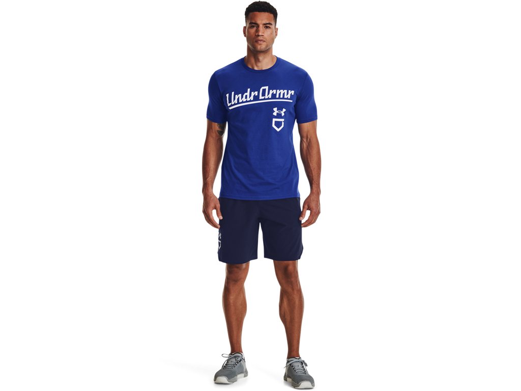 Under Armour Mens UA Baseball Script Short Sleeve T-Shirt - Quick-Drying Cotton Blend