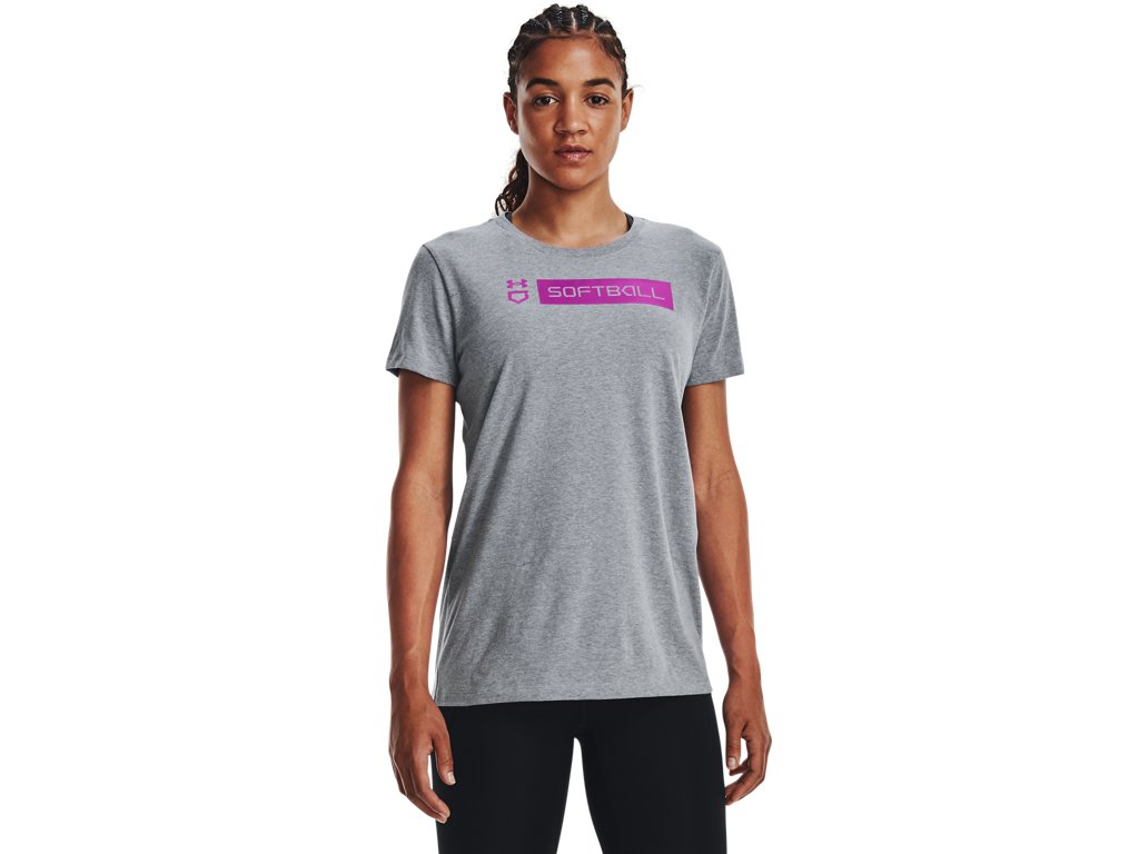 Under Armour Womens Softball Bar Short Sleeve T-Shirt - Quick-drying Cotton Blend