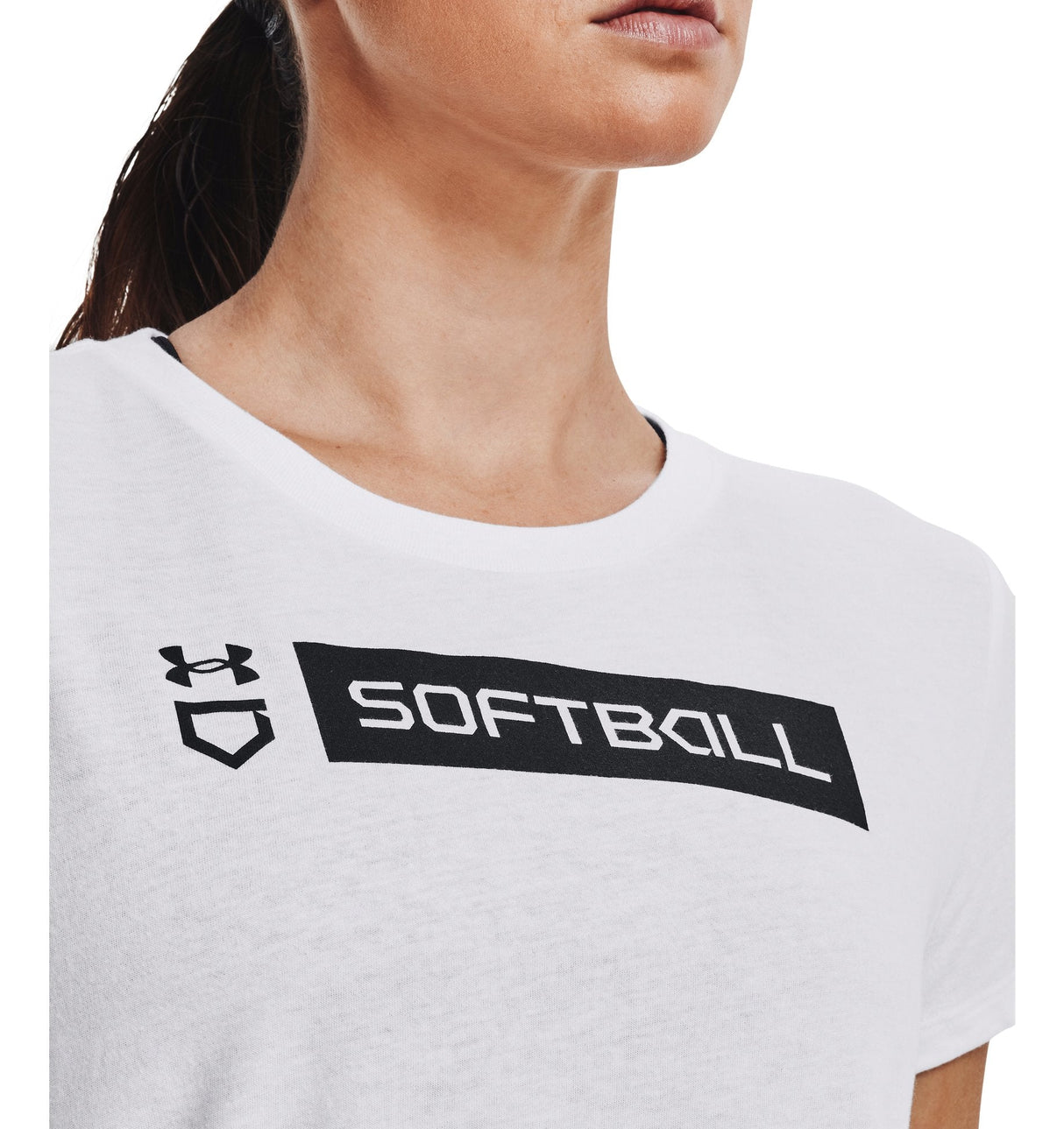 Under Armour Womens Softball Bar Short Sleeve T-Shirt - Quick-drying Cotton Blend