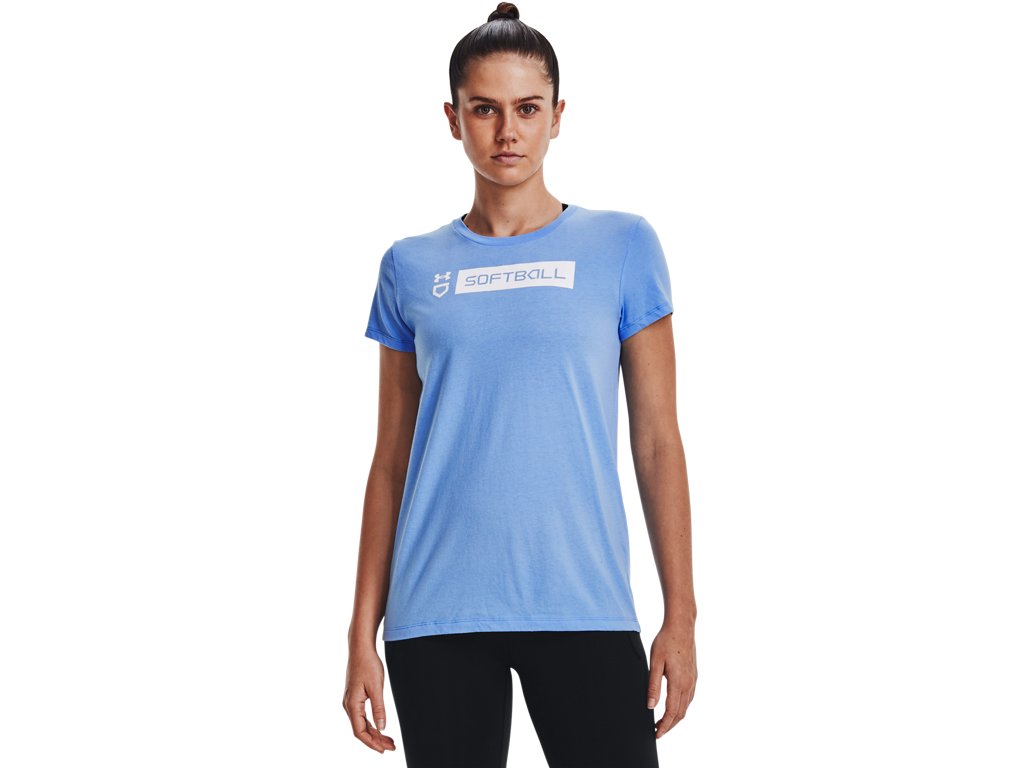 Under Armour Womens Softball Bar Short Sleeve T-Shirt - Quick-drying Cotton Blend