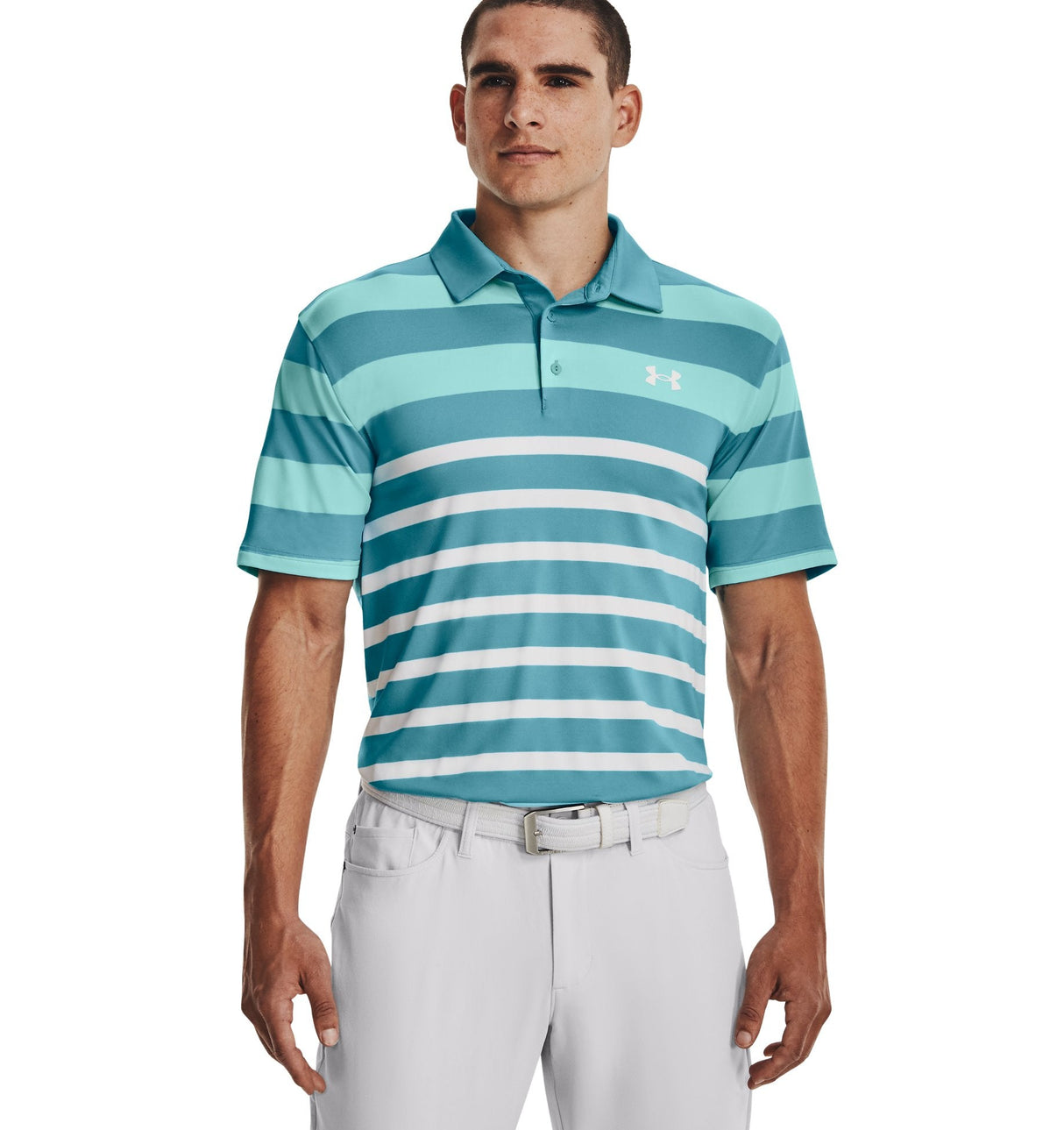 Under Armour Mens UA Playoff 3.0 Stripe Polo Shirt - Breathable and Stretchy