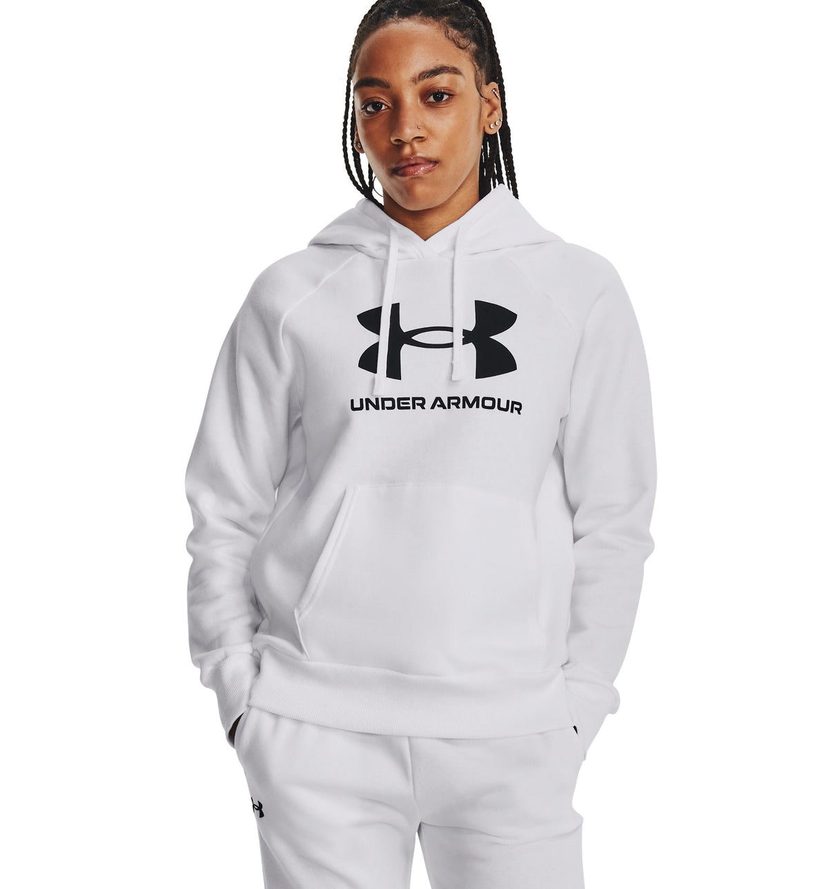 Under Armour Womens Rival Fleece Big Logo Hoodie - Ultra-Soft Cotton Blend