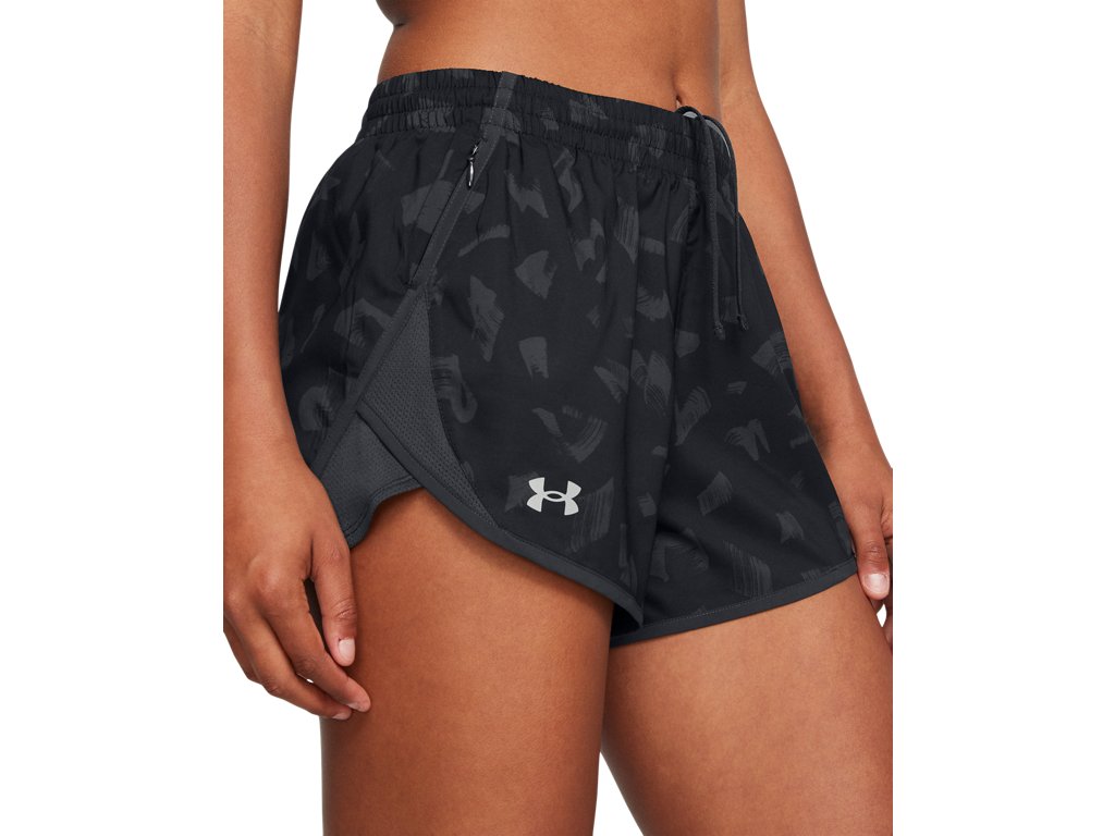 Under Armour Womens Fly-By Printed 3in Shorts - Updated Waistband and Side Zip Pocket