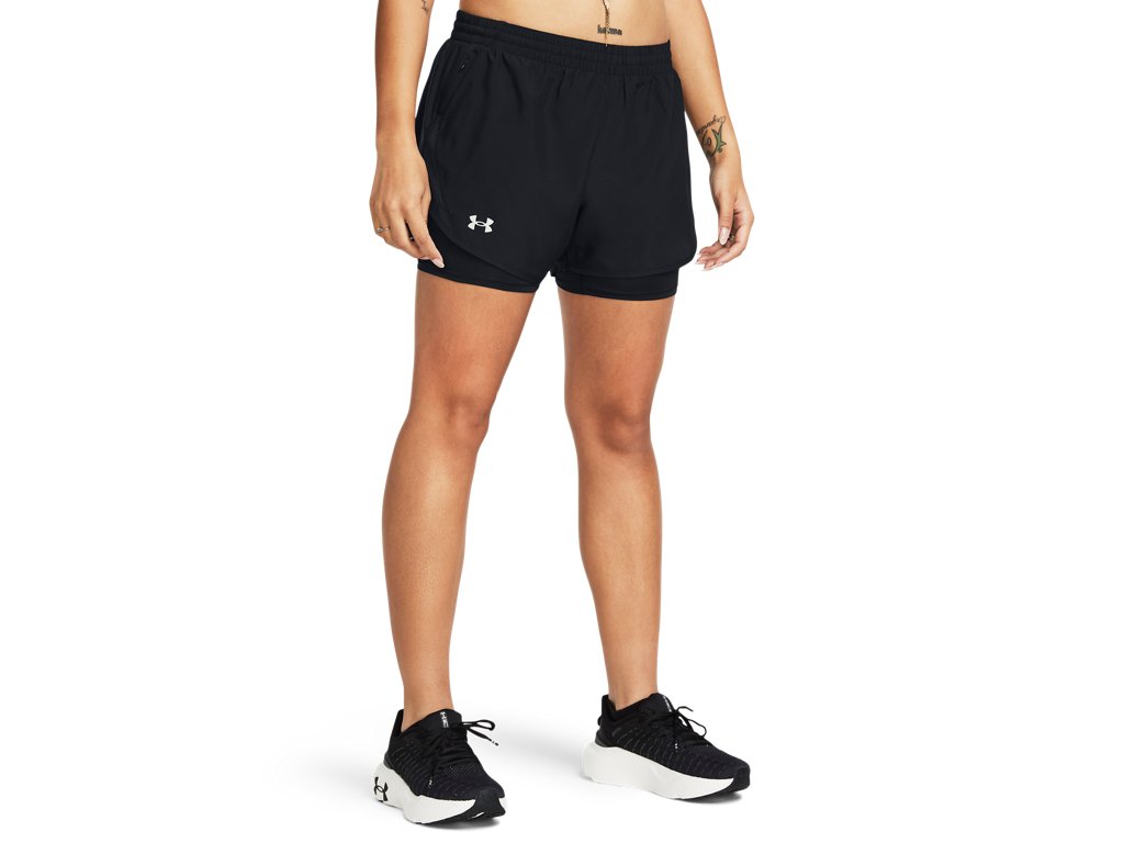 Under Armour Womens UA Fly-By 2-in-1 Shorts - Sweat Wicking and Breathable