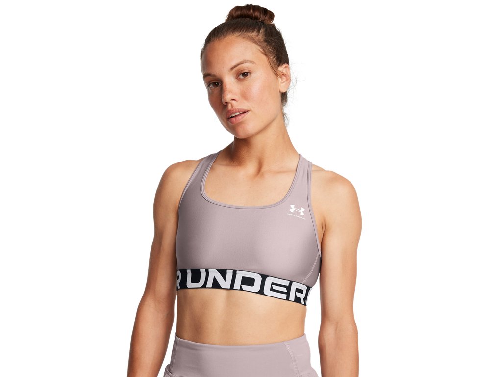 Under Armour Womens HeatGear Armour Mid Branded Sports Bra - Superior Comfort and Support