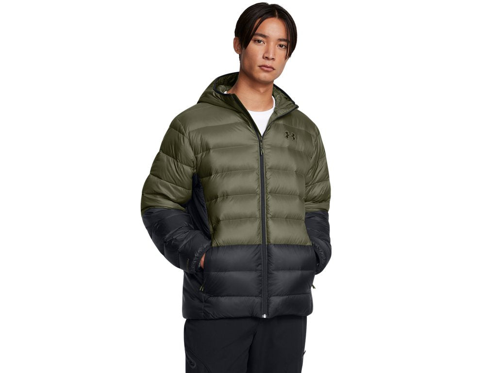 Under Armour Mens Legend Down Hooded Jacket - Water Repellent and Insulated
