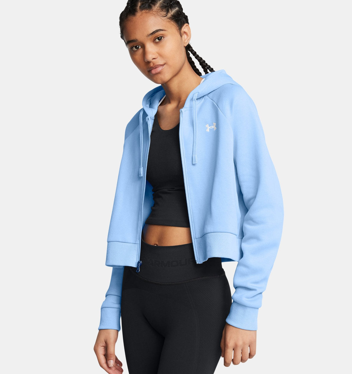 Under Armour Womens Rival Fleece Crop Full-Zip - Ultra-Soft and Warm