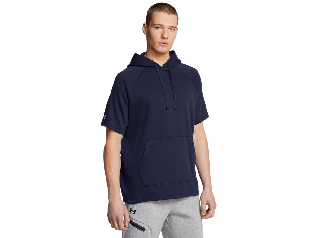 Under Armour Mens UA Rival Fleece Short Sleeve Hoodie Apparel - Ultra-soft Cotton-blend Fleece