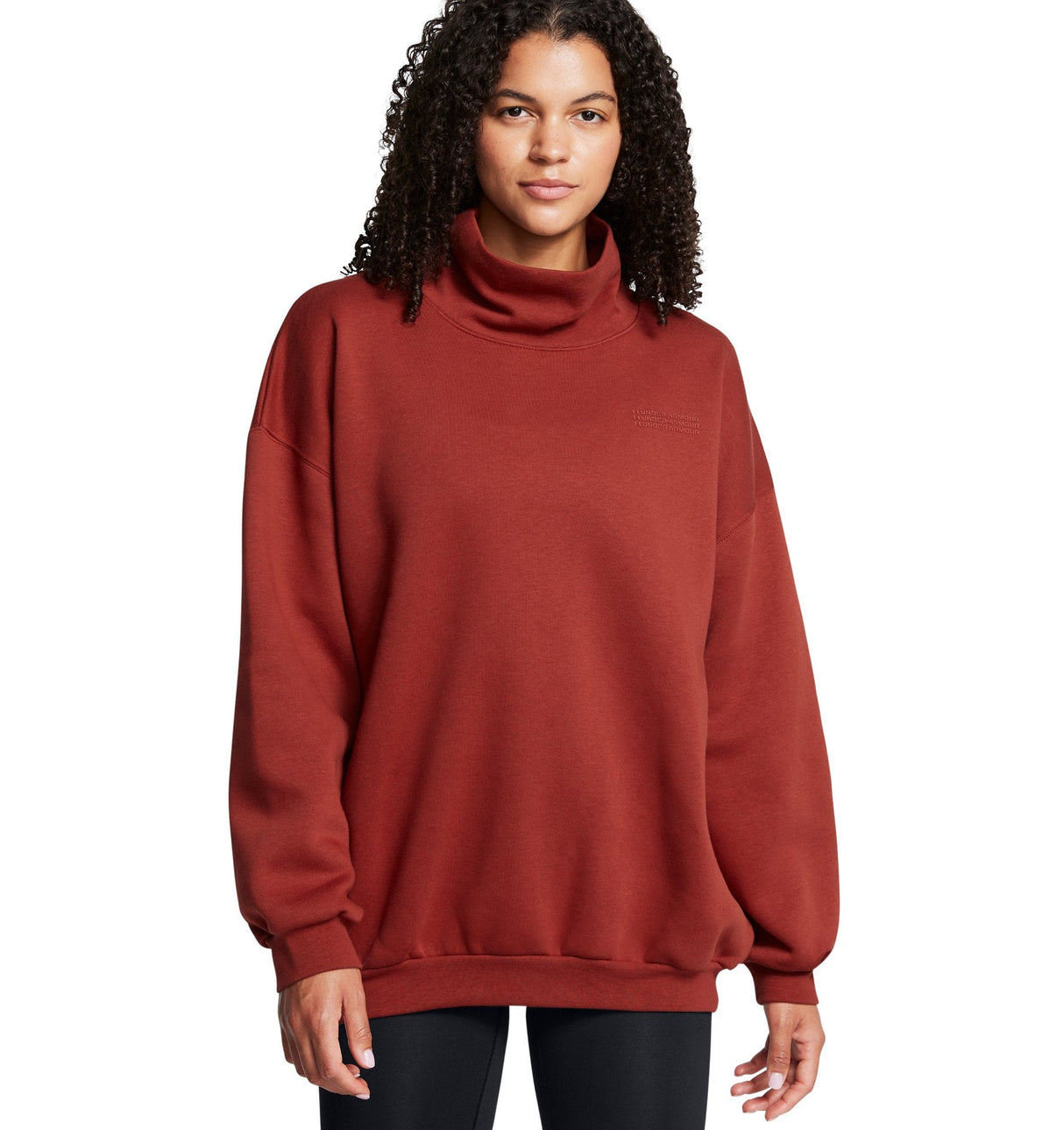 Under Armour Womens UA Icon Fleece Oversized Mock Crew - Ultra-Soft Mid-Weight Fleece