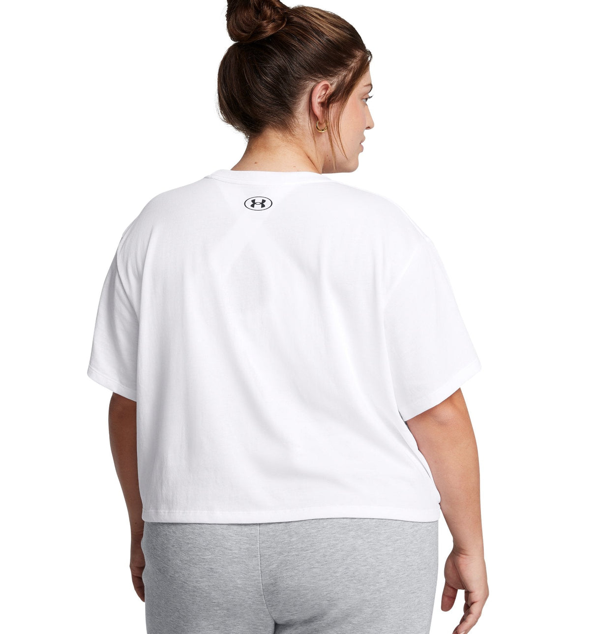 Under Armour Womens Boxy Crop Logo Short Sleeve T-Shirt - Quick-Drying Cotton Blend