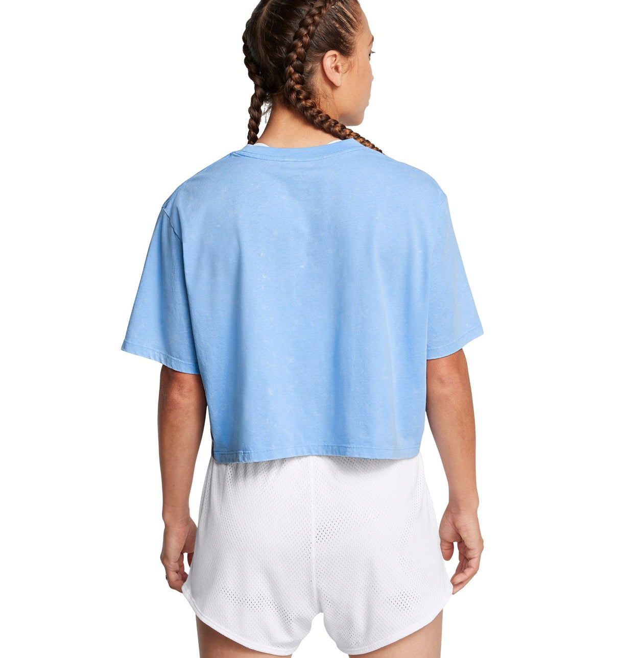 Under Armour Womens UA Wash Logo Boxy Crop Short Sleeve T-Shirt - Quick-Drying Cotton Blend