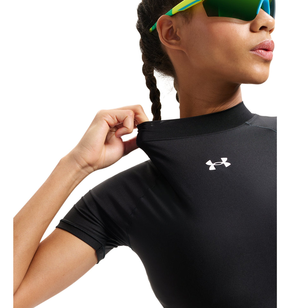 Under Armour Womens HeatGear Crop Mock Short Sleeve