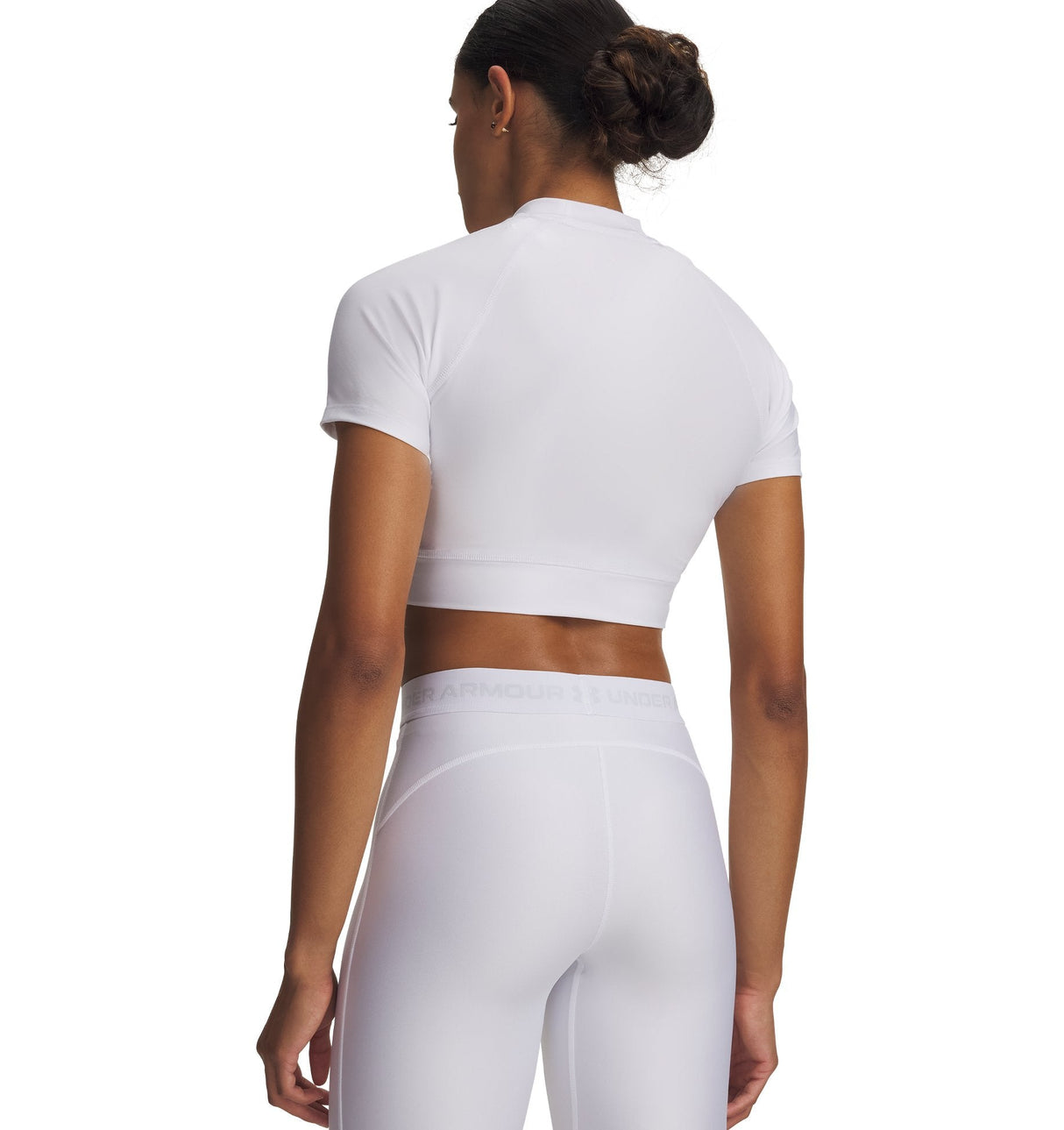 Under Armour Womens HeatGear Crop Mock Short Sleeve