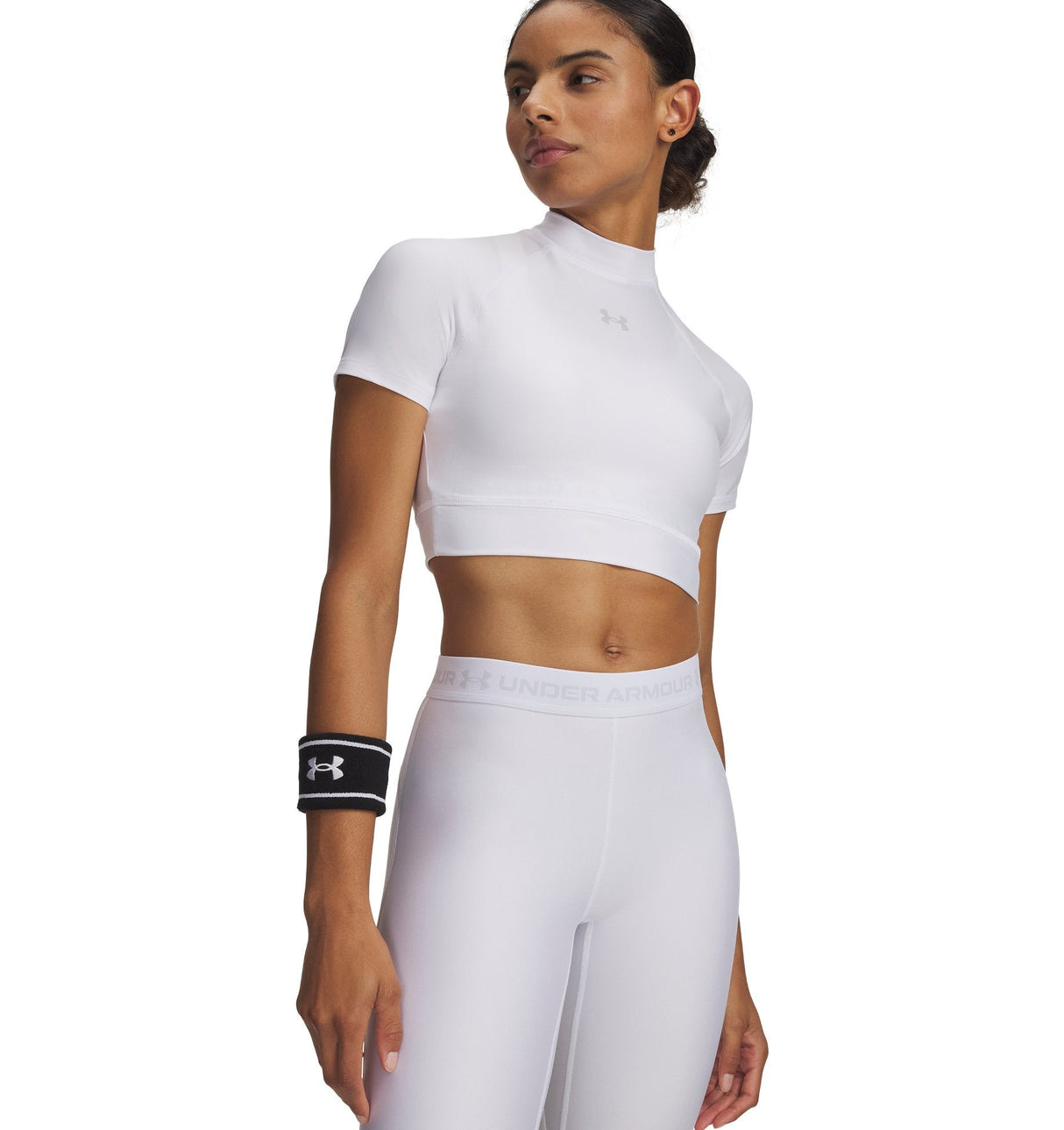 Under Armour Womens HeatGear Crop Mock Short Sleeve