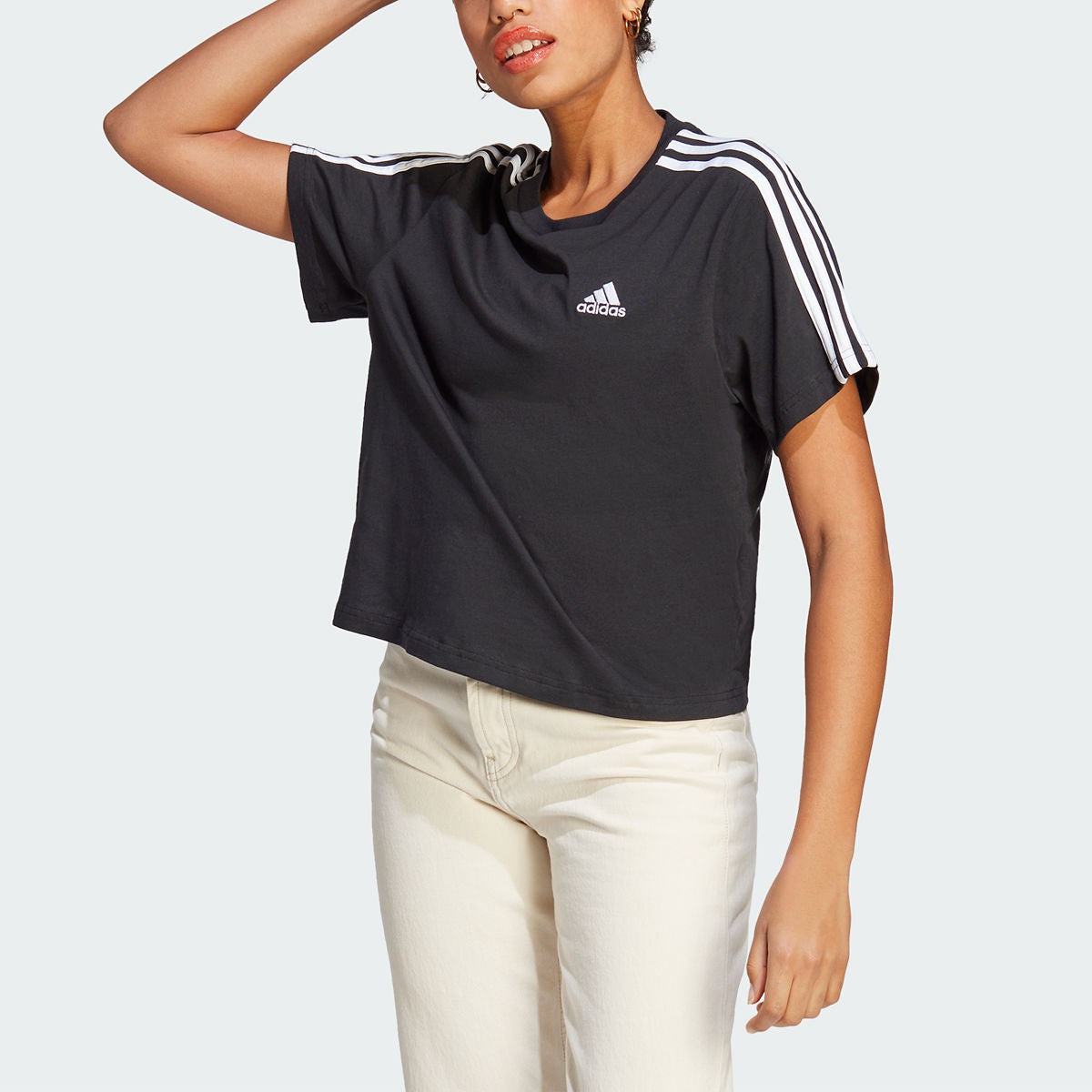 adidas 3 Stripe Womens Crop Top