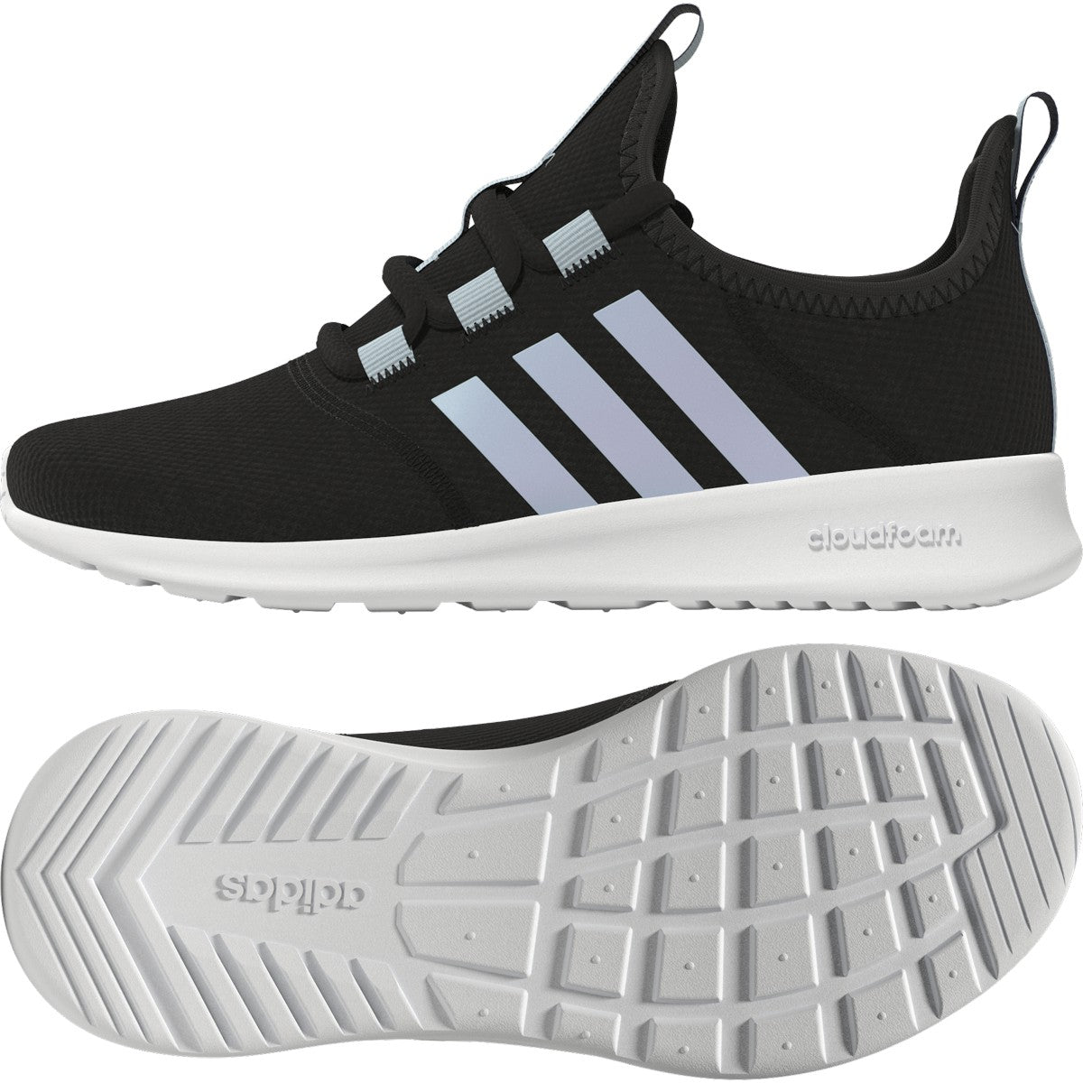 adidas Cloudfoam Pure 2.0 Kids Running Shoes in Black