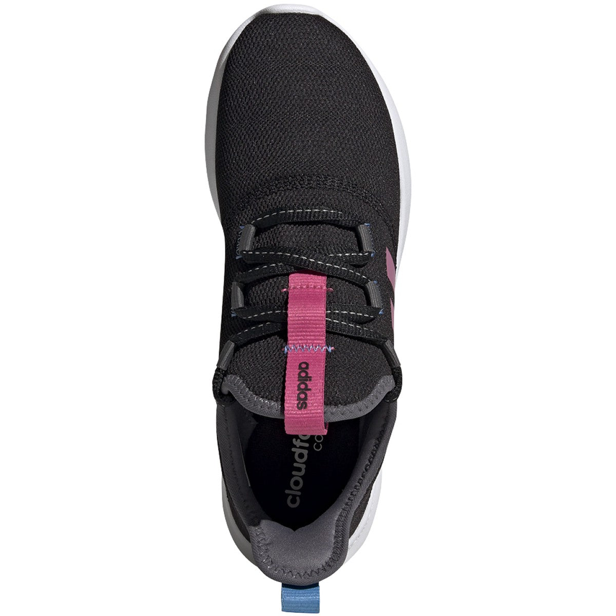 adidas Cloudfoam Pure 2.0 Womens Running Sneakers with Pink Stripes