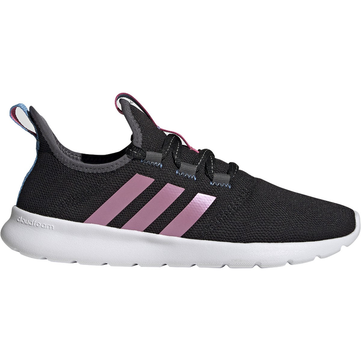adidas Cloudfoam Pure 2.0 Womens Running Sneakers with Pink Stripes