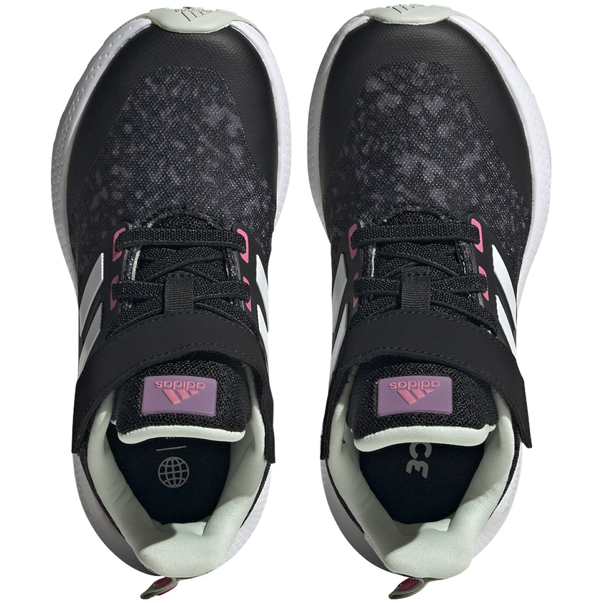 adidas EQ21 Run 2.0 Elastic Lace Kids Running Shoes in Black and Pink