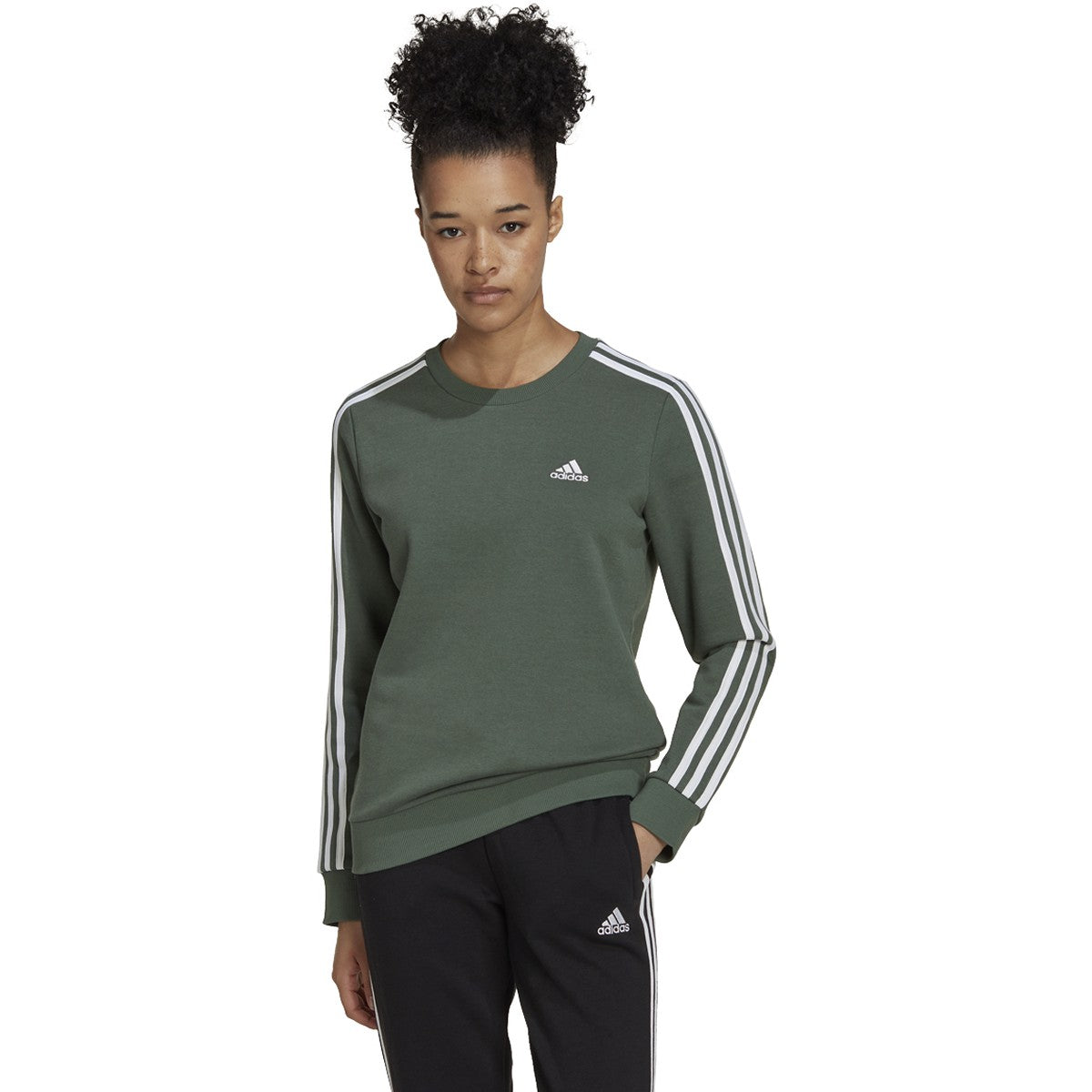 adidas Essentials 3-Stripes Womens Fleece Sweatshirt