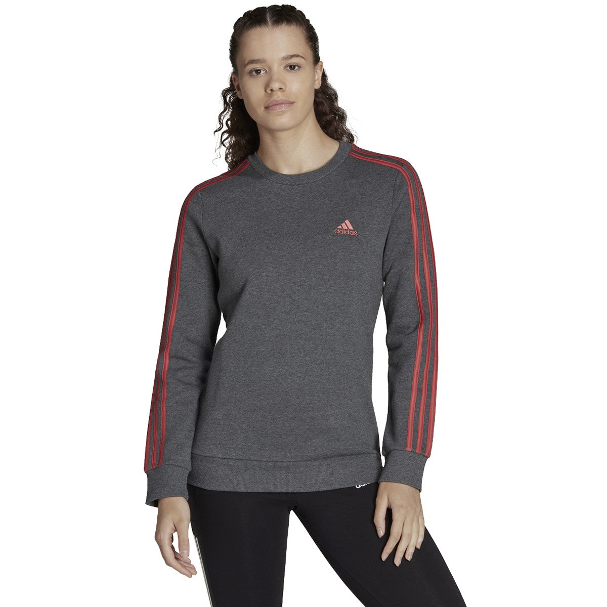 adidas Essentials 3-Stripes Womens Fleece Sweatshirt