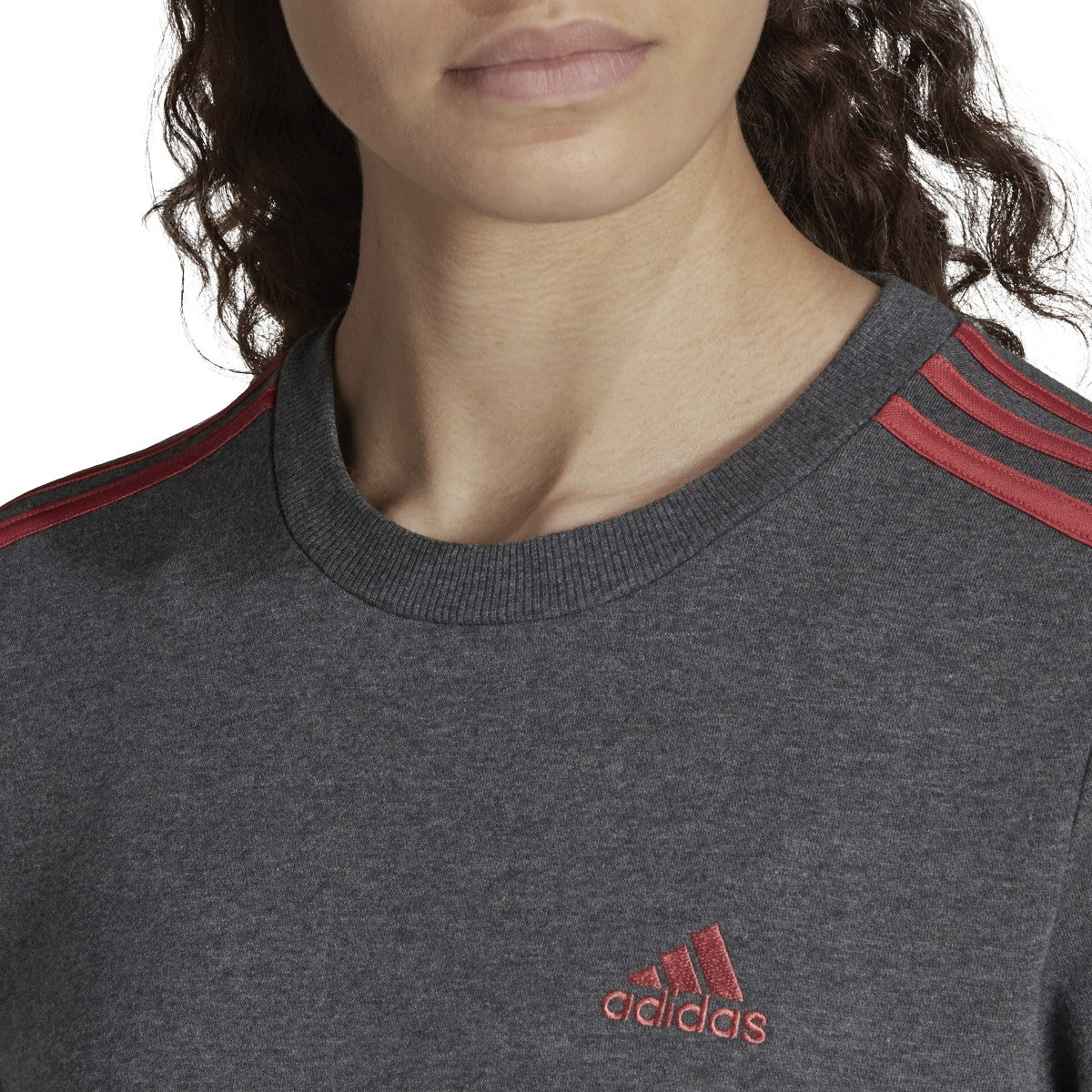 adidas Essentials 3-Stripes Womens Fleece Sweatshirt