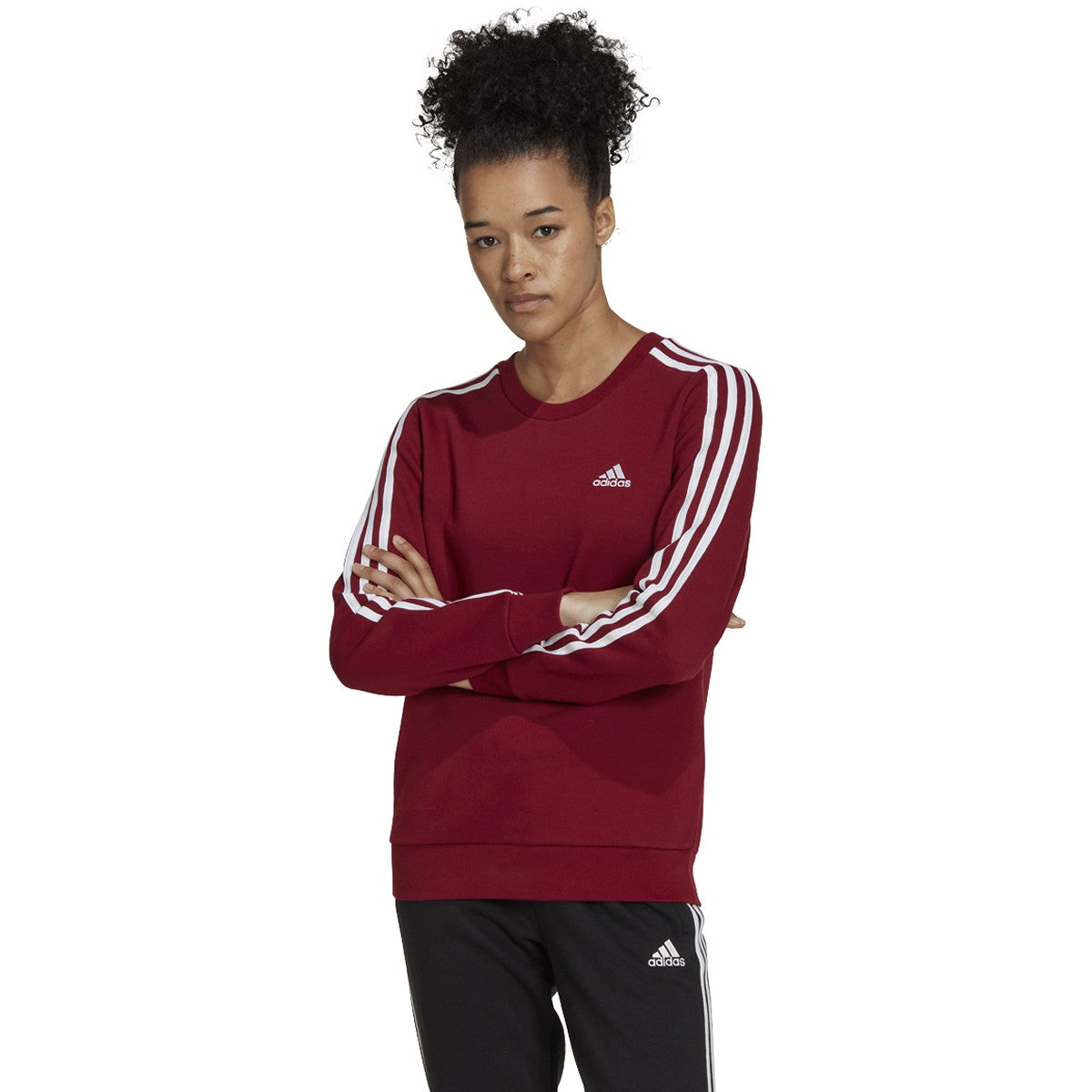 adidas Essentials 3-Stripes Womens Fleece Sweatshirt