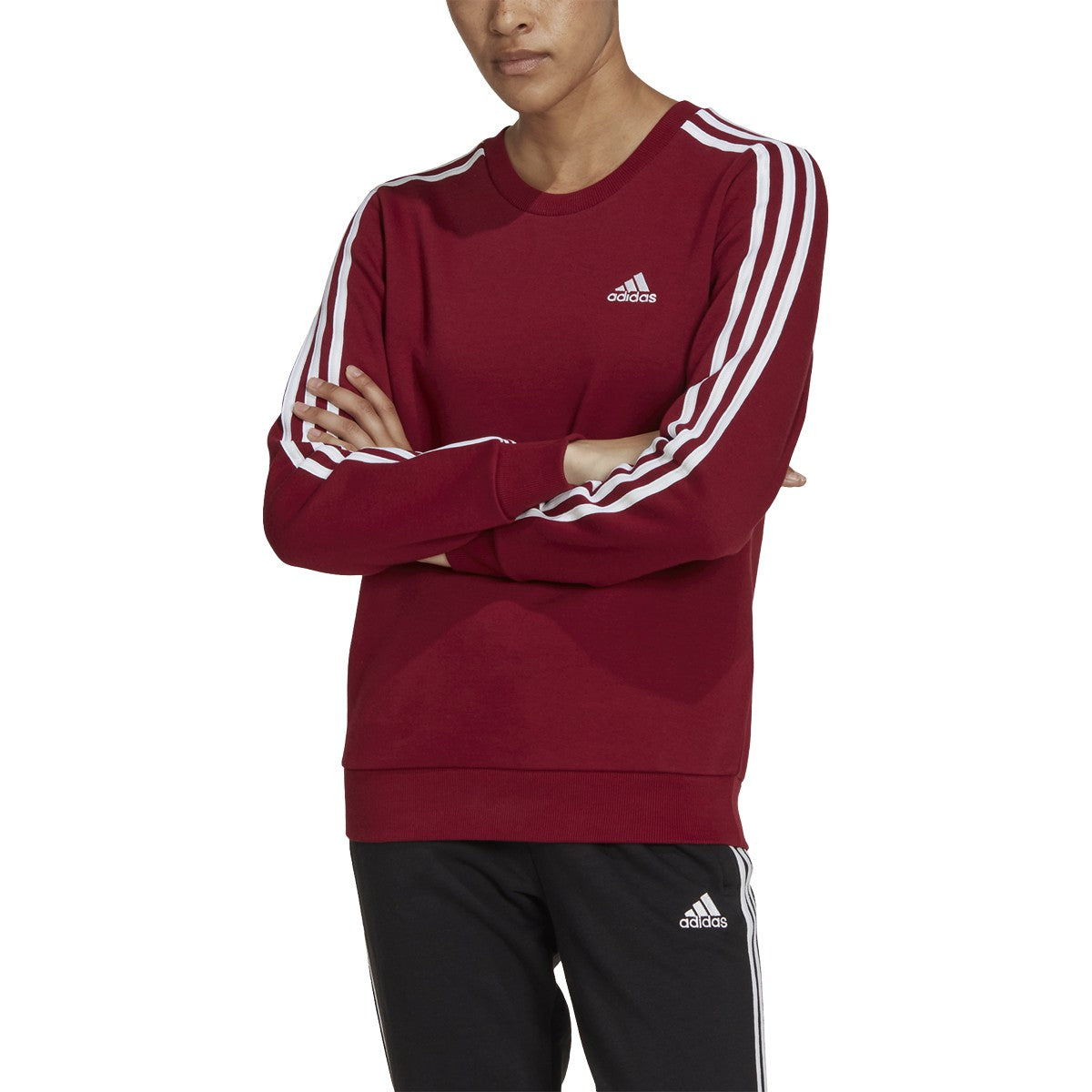adidas Essentials 3-Stripes Womens Fleece Sweatshirt