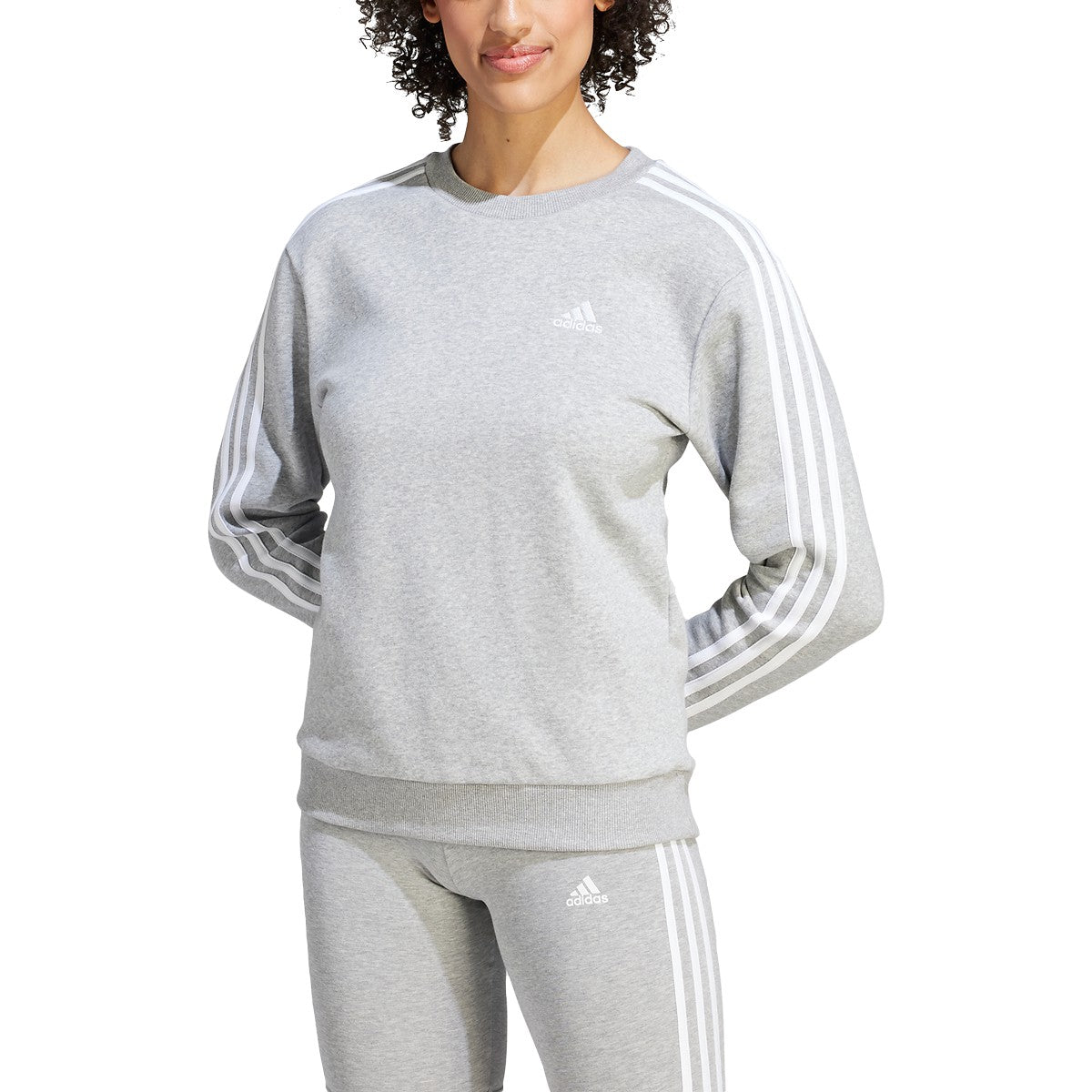 adidas Essentials 3 Stripes Fleece Womens Sweatshirt