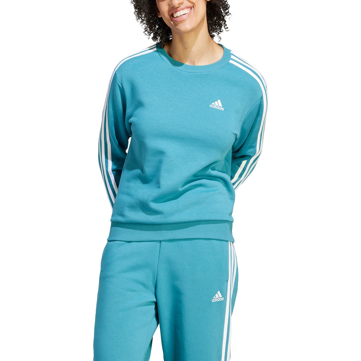 adidas Essentials 3 Stripes Fleece Womens Sweatshirt