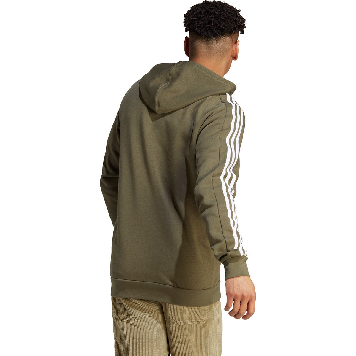 adidas Essentials Fleece 3-Stripes Full Zip Mens Hoodie Jacket