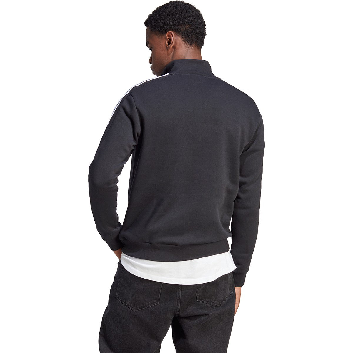 adidas Essentials Fleece 3 Stripes Quarter Zip Mens Pullover