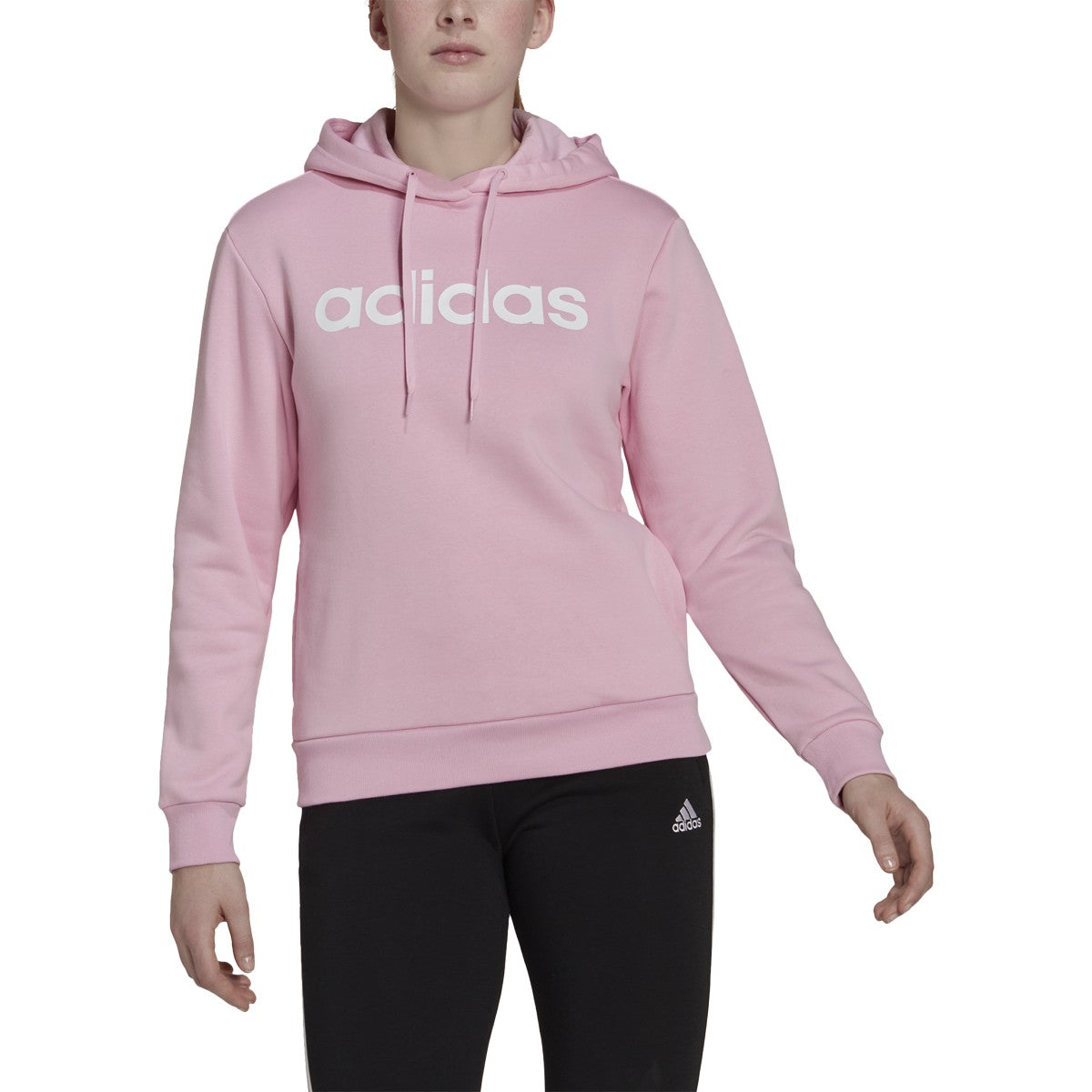 adidas Essentials Linear Logo Womens Fleece Hoodie