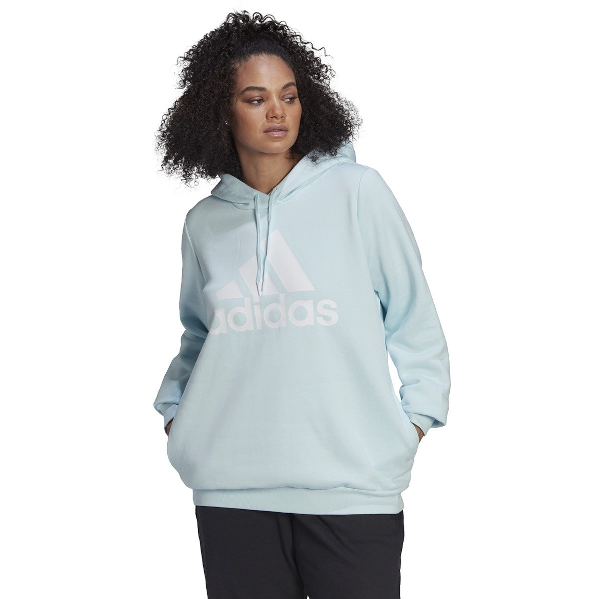 adidas Essentials Womens Plus Size Hoodie with Logo