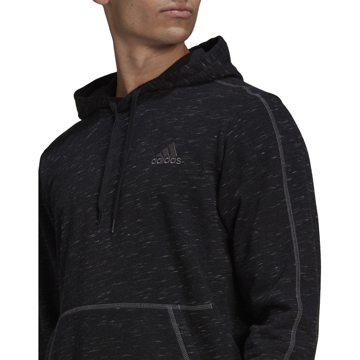 adidas Essentials Melange Embroidered Small Logo Hoodie - Mens Casual