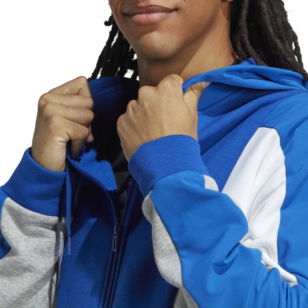 adidas Essentials Mens Colorblock Full-Zip Hoodie