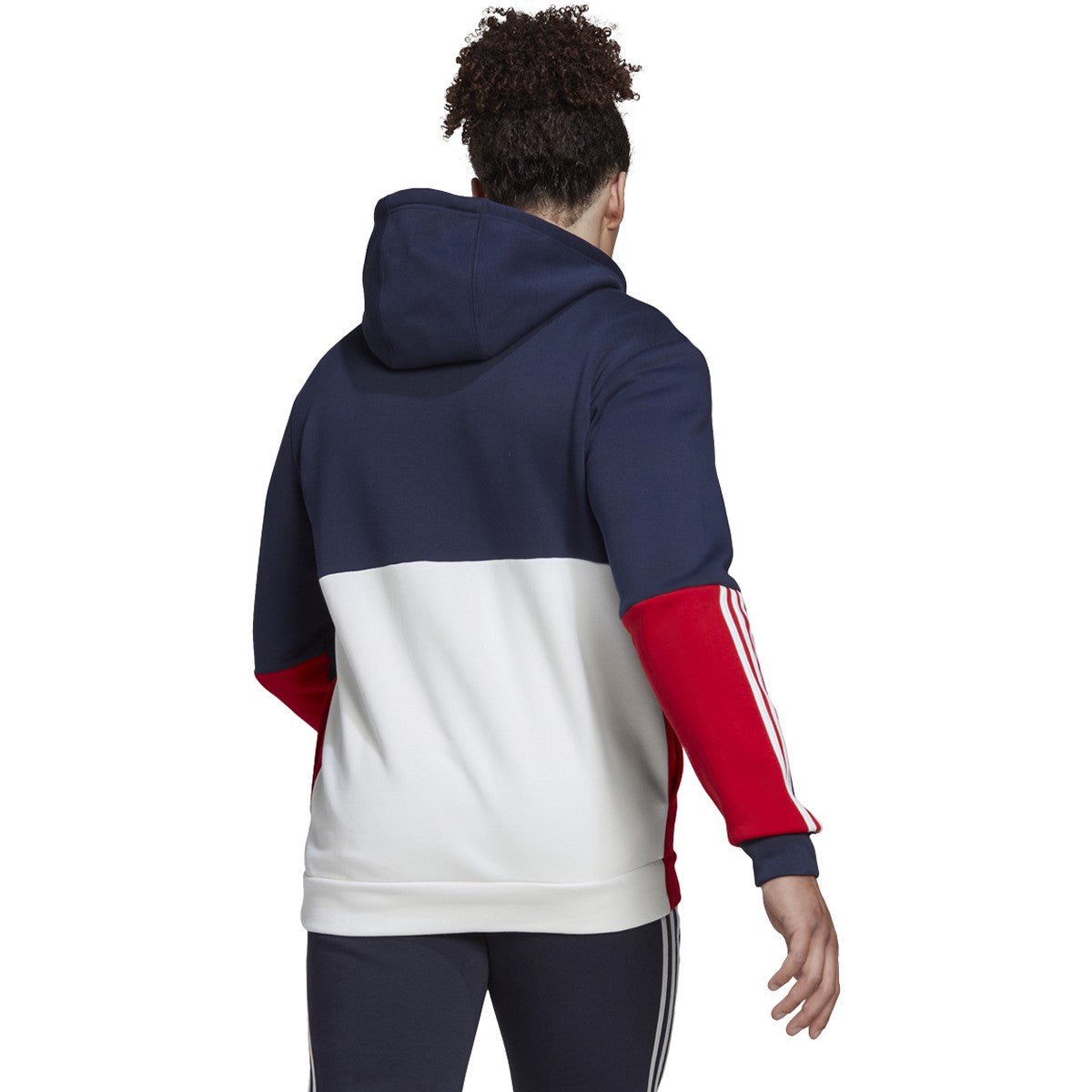 adidas Essentials Mens Full-Zip Hoodie with Colorblock