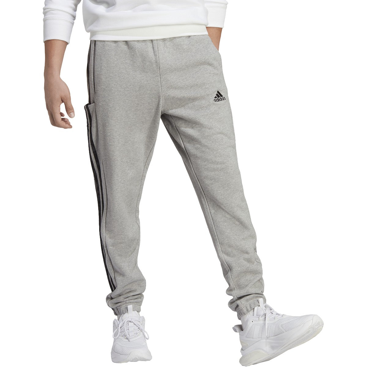adidas Essentials Tapered Elastic Cuff 3 Stripe Mens Pants